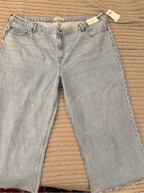 Abercrombie and Fitch  Plus Size Light Blue High-Rise wide leg Jeans